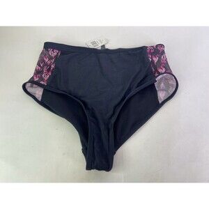 My Melody and Kuromi Flame Black High Waisted Swim Bottoms Womens Juniors XL